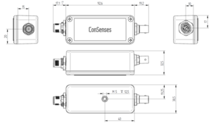 dimensions of inline charge amplifier